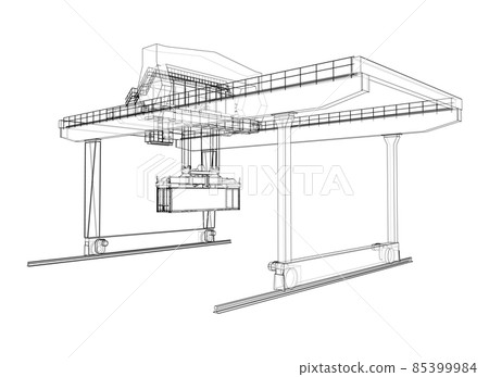 Rail-mounted gantry container crane outline 85399984
