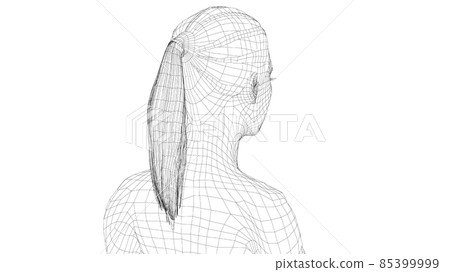 Wireframe portrait of a young beautiful girl Wireframe portrait of a young beautiful girl 85399999
