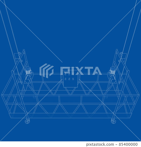 Empty construction elevator. 3d illustration Empty construction elevator. 3d illustration 85400000