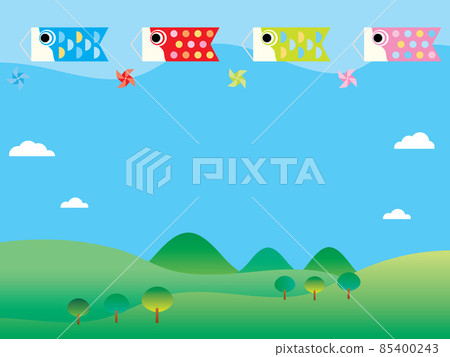 Background illustration of Koinobori swimming in the sky on Children's Day 85400243