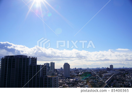 品川南部的城市景觀和藍天 品川南部的城市景觀和藍天 85400365