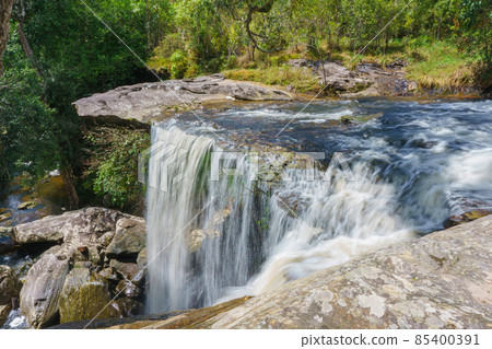 Waterfall at Phu Kradueng national park, Loei Thailand, beautiful landscape of waterfalls in rainforest 85400391