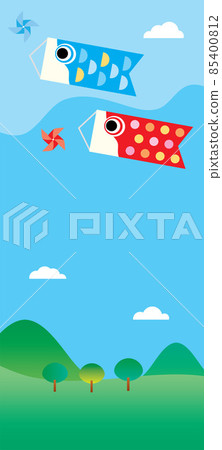 Background illustration of Koinobori swimming in the sky on Children's Day 85400812
