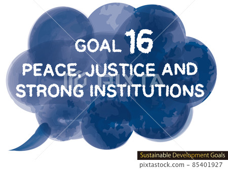 SDGs Goal 16 CMYK Watercolor Callout Icon 85401927