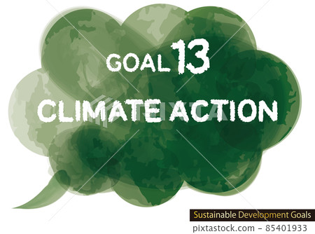 可持續發展目標目標 13 CMYK 水彩標註圖標 可持續發展目標目標 13 CMYK 水彩標註圖標 85401933