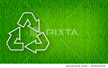 Recycling symbol on green background. Ecology nature. Solar power. Save planet. Motion graphics. 85402089