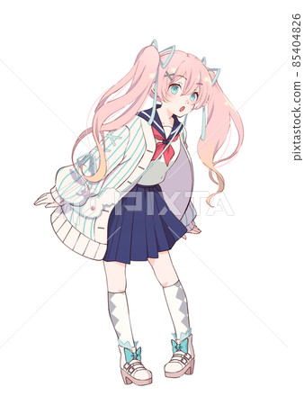 Twin tail schoolgirl standing picture Twin tail schoolgirl standing picture 85404826