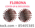 Florona new SARS double infection mutation variant concept, with title. 85405385