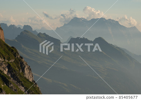Swiss mountains - monumental rock formations in the Alps Swiss mountains - monumental rock formations in the Alps 85405677