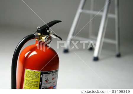Fire Extinguisher on white background 85406819