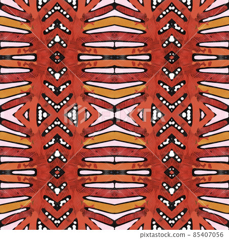 Watercolor sketch ethnic seamless pattern 85407056