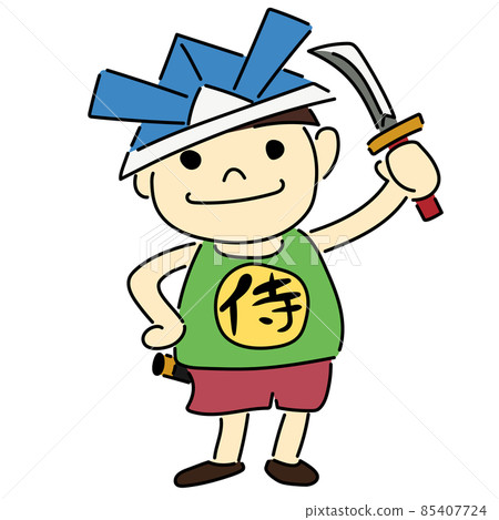 Two-headed cute boy with a dragon boat festival Two-headed cute boy with a dragon boat festival 85407724
