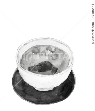 節分【水墨畫風水彩插畫】白底單調透明背景 節分【水墨畫風水彩插畫】白底單調透明背景 85408431