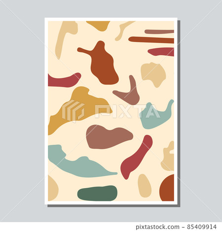 Card with Modern abstract organic shapes arrangement Card with Modern abstract organic shapes arrangement 85409914