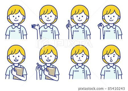 Female medical esthetic manipulative person illustration vector AI material 85410243