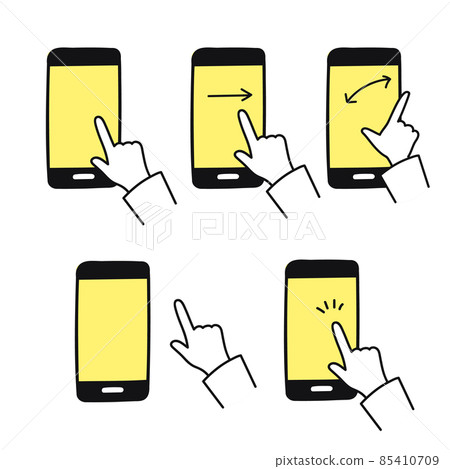 Icon set on how to operate your smartphone Icon set on how to operate your smartphone 85410709
