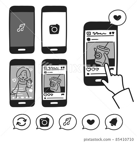 Icon set for smartphone SNS and chat Icon set for smartphone SNS and chat 85410710