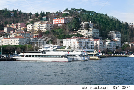 Istanbul, Turkey, Bebek, Beshekhash. View from the sea Istanbul, Turkey, Bebek, Beshekhash. View from the sea 85410875