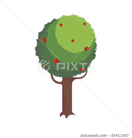 Isometric Countryside Tree Composition 85411307
