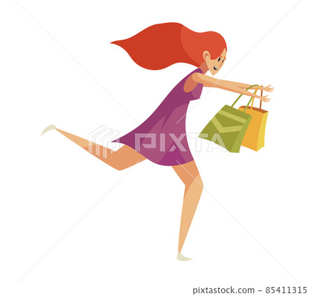 Running Shopping Woman Composition 85411315