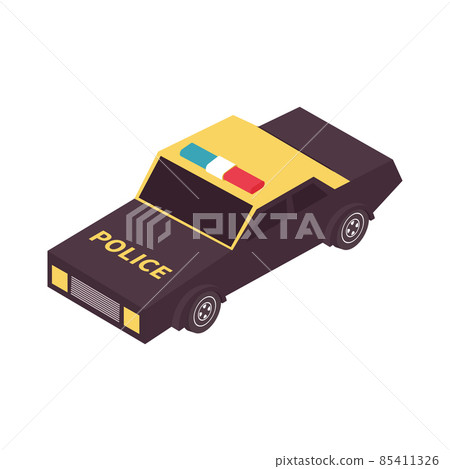 Police Car Isometric Composition - Stock Illustration [85411326] - PIXTA