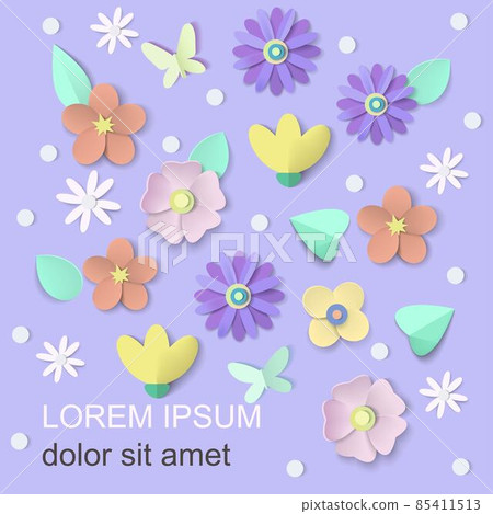 Cute banner in paper cut style with butterflies. Vector illustration. Cute banner in paper cut style with butterflies. Vector illustration. 85411513