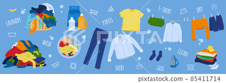 Horizontal Laundry Clothes Composition 85411714