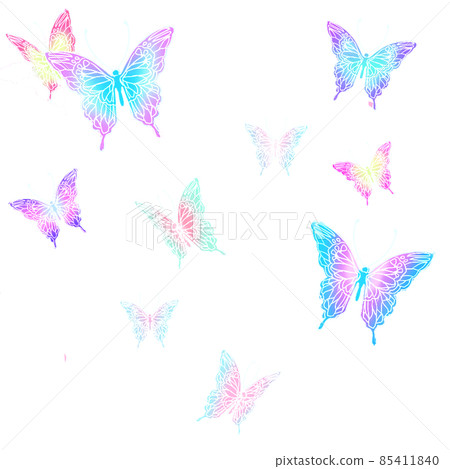 插圖 2 有美麗的白線，蝴蝶翩翩起舞 85411840