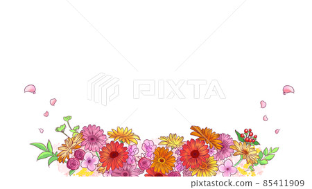Frame illustration of a flower with a cute gerbera Frame illustration of a flower with a cute gerbera 85411909
