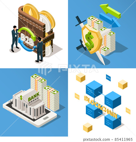 Fintech Square Compositions Set Fintech Square Compositions Set 85411965