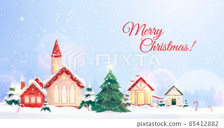 Christmas Houses Greeting Composition Christmas Houses Greeting Composition 85412882