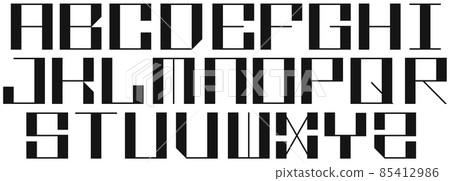 Semibold vector alphabet.Art font. 85412986
