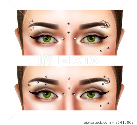 Realistic Piercing Banners Realistic Piercing Banners 85413002