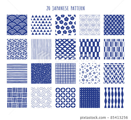 20 kinds of handwritten Japanese pattern seamless pattern 85413256