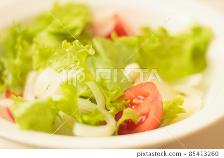 Vegetarian salad - greens, tomato and onion 85413260