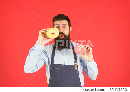 Do you want bite. brutal waiter on kitchen. mature man Do you want bite. brutal waiter on kitchen. mature man 85413850