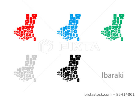 Deformed map with municipalities_Ibaraki Prefecture 08 85414801