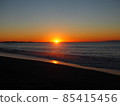 2022年日出 湘南海 沿海海 沿海沙灘 橙太陽 85415456