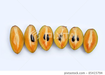 Fresh sapodilla fruit on white background 85415794