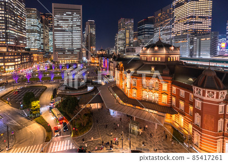 《東京》東京站/丸之內商業區夜景 85417261