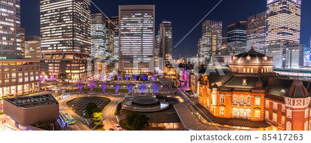 《東京》東京站/丸之內商業區夜景 85417263