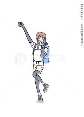 Climbing girl posing Climbing girl posing 85417354