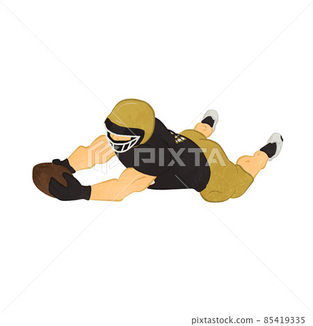 Illustration of American football goal scene Gold x Black 03 85419335