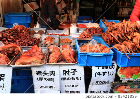 中國食材,商店裡賣的,年菜,豬肉 中國食材,商店裡賣的,年菜,豬肉 85421859