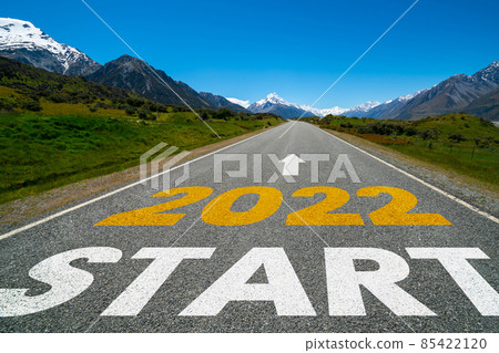 2022 New Year road trip travel and future vision concept 2022 New Year road trip travel and future vision concept 85422120