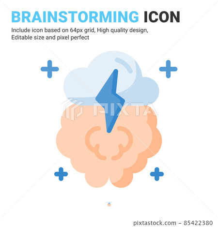 Brainstorming icon vector with flat color style isolated on white background. Vector illustration brainstorm sign symbol icon concept for business, finance, industry, company, apps, web and project Brainstorming icon vector with flat color style isolated on white background. Vector illustration brainstorm sign symbol icon concept for business, finance, industry, company, apps, web and project 85422380