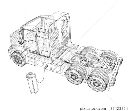 Electric Truck Charging Station Sketch 85423834