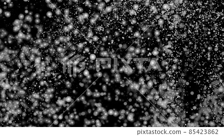 White Snow Falling on Isolated Black Background 85423862