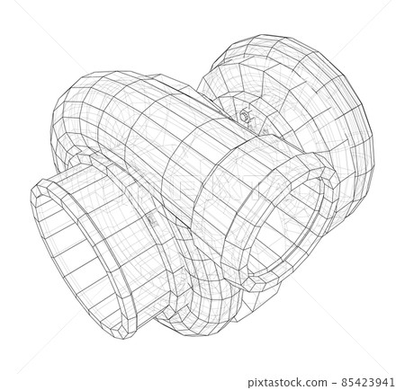 Automobile turbocharger concept outline Automobile turbocharger concept outline 85423941