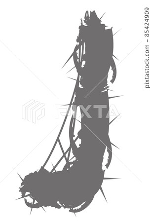 Torned vector letter.Art font. 85424909